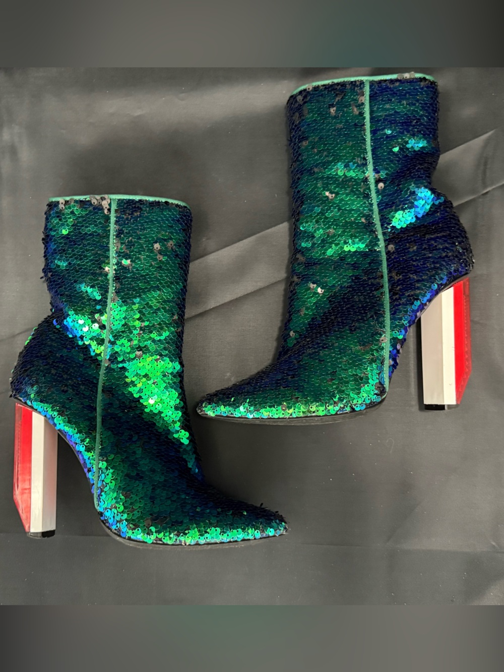 Cape Robbin Mermaid Sequin Heeled Terra Boots Size 8 - Picture 5 of 11